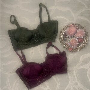 NWT🌷VICTORIA’S SECRET🌷Bundle olive & wine Very Sexy Padded Demi underwire bra